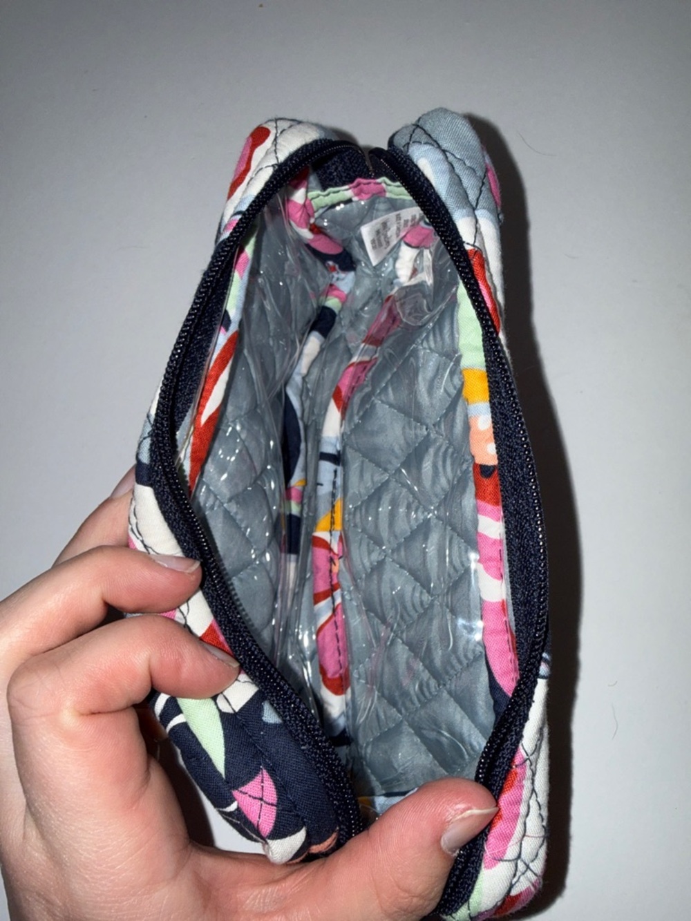 Vera Bradley Clear Travel Bag with Black, Pink, Yellow, Green Floral Print - Picture 8 of 9